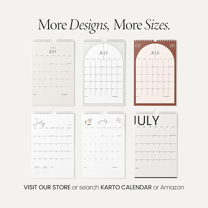 Karto Wall Calendar 2026-2027 11x17 in - Pink on Pink