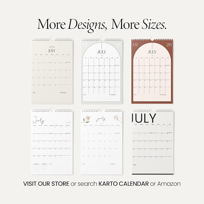 Karto Wall Calendar 2026-2027 11x17 in - Boho Dark