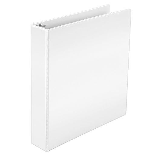Amazon Basics 3 Ring Binders, 1.5 Inch D-Ring Organizer for School, Home Office, White, 4 Pack