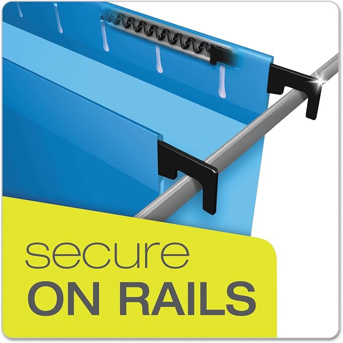 Pendaflex SureHook Reinforced Hanging Folders, Letter Size - Sheets, Blue, 20 per Box (6152 1/5 BLU), 13 x 2.81 x 9.56 inches