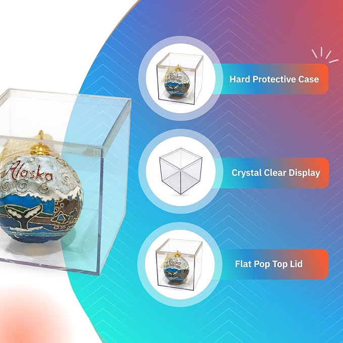 25-Pk Clear Acrylic Boxes with Lids, 4x4x4in, Candy, Party Favors & Gifts | Clear 4x4x4in boxes for candy gifts & party favors, ornaments & collectibles. BPA-free, made in USA.