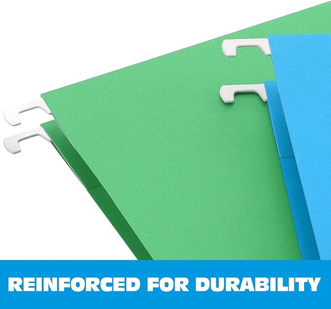 HERKKA Extra Capacity Hanging File Folders, 30 Pack Reinforced Letter Size Hanging Folders with Heavy Duty 1 Inch Expansion, Designed for Bulky Files, Medical Charts, Assorted Colors