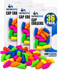 1InTheOffice Pencil Cap Erasers, Assorted Colors, Arrowhead Caps Tops Eraser, Eraser Cap for Art, Pencil Cap Set, 12 Pack (Assorted Colors, 36 Pack)