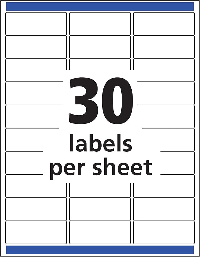 Avery Printable Address Labels for Laser Printers, 1" x 2-5/8", Matte Clear, 300 Blank Mailing Labels, 5 Packs (15660)
