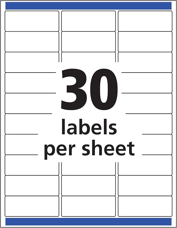 Avery Matte Clear Address Labels, Sure Feed Technology, Laser, 1" x 2-5/8", 750 Labels, 5 Packs (5630)