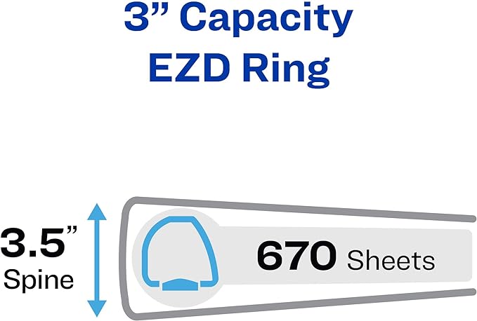 Avery Heavy-Duty 3 Ring Binder, 3 Inch One Touch EZD Rings, 3.5 Inch Spine, 1 Maroon Binder (79363) (Pack of 4)