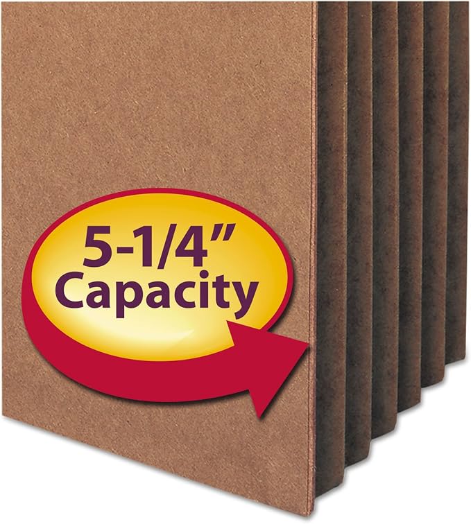 Smead File Pocket, Straight-Cut Tab, 5-1/4" Expansion, Letter Size, Redrope, 10 per Box (73234)