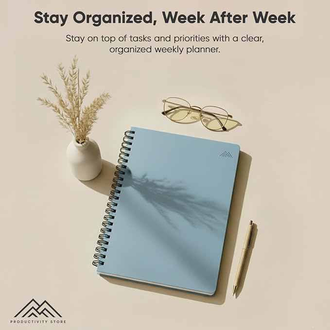 2026 Planner. 8.5" x 11" Spiral-Bound Weekly, Monthly and Daily Planner - Organize All 52 Weeks - Increase Productivity and Get Organized - Productivity Store (Blue)