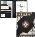 Dreaweet Aztec Leather Portfolio, Southwestern Native American Padfolio for Women & Men, Binder & Business Organizer