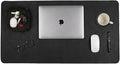 LEATHER VILLAGE Real Leather Desk Pad 3mm Thick Double Layer Desk Mat Black | 32''x16'', Cover Blotter Large Full Grain Protector for Keyboard, Mouse & Laptop, Office Table Mat & Desktop Accessories