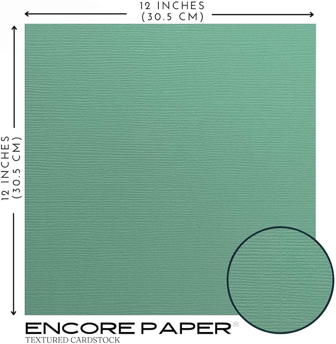OCEANSIDE—12x12 Textured Cardstock | 80lb Textured Green Scrapbook Paper | Premium Cardstock for Cricut Cutting | 25 Sheets