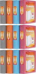 Cardinal 3 Ring Binders, Binders for School and Office, Durable 2 Inch, Round Rings, Holds 475 Sheets, ClearVue Presentation View, Non-Stick, Assorted Autumn Colors, 12 Pack (1002481)