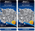 STAEDTLER Mars Lumograph Art Drawing Pencils – Sustainable,Break-Resistant Graphite,Metal Case,12 Count (Pack of 2)