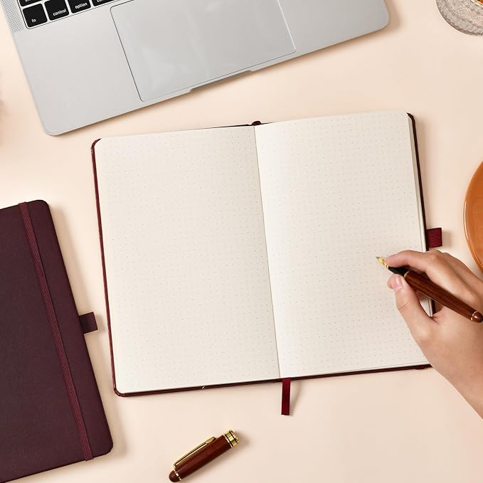 Dotted Journal/Notebook - Dot Grid Hard Cover Notebook, 5.3'' x 8.26''