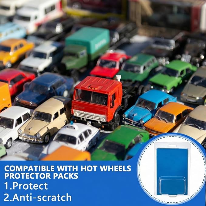 Wesiti 150 Pcs Protector Case Compatible with Hot Wheels Plastic Model Car Clamshell Cases Display Clear Protective Car Blister Pack Covers for Storage, 7.5 x 5 x 2 Inch