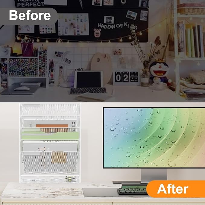 Kuntine.B Wall File Organizer Office Hanging Magazine Holder Wall File Organizer for Office Home