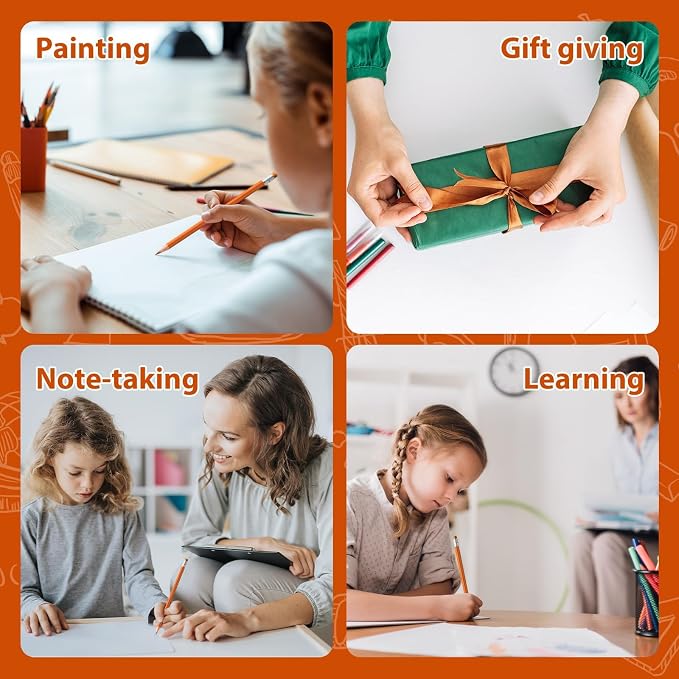 48 PCS Orange Pencils Bulk with Eraser, Pre-Sharpened HB Spring & Easter Pencils for Kids, School Supplies for Writing, Drawing & Easter Art Crafts(Orange)