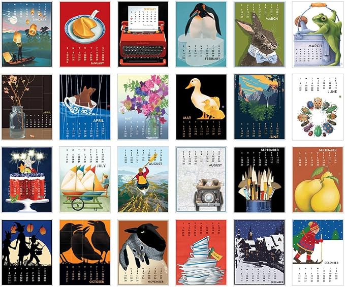 Linnea Design 2027 Desktop Calendar and Frame Set 5 x 7" Artwork by Johanna Riley and Linnea Riley