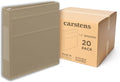 Carstens 1.5-Inch Heavy Duty 3-Ring Binder - Side Opening, Taupe, Durable Plastic, No-Gap Rings, Waterproof Covers, No Pockets, Holds 250 Letter-Size Sheets, BPA-Free, Made in USA (2046-3R) Case of 20