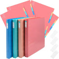 Yoobi 0.5 Inch 3-Ring Binder & 8-Tab Divider Set, 4-Pack, Multicolor | 3-Ring Binder + 8-Tab Divider Set, 2 Interior Pockets, Blank Sticky Labels Included, 4-Pack of Each