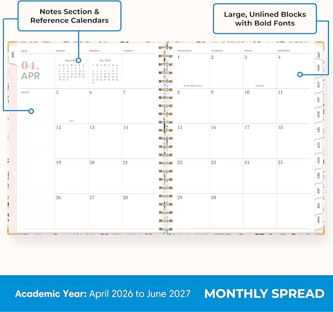 Blue Sky 2026-2027 Weekly & Monthly Academic Planner, 8.5"x11", Londonberry