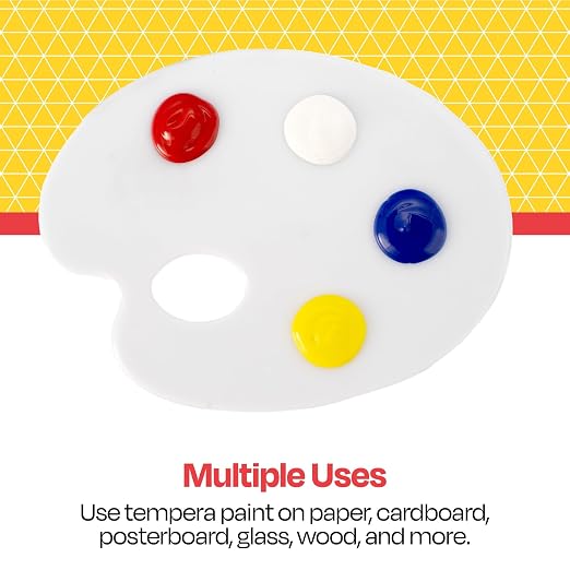 School Smart Tempera Paints for School and Arts and Crafts Use, One Gallon Each, Assorted Primary Colors, Set of 4