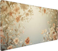 Cute Floral Aesthetic Daisy Gaming Mouse Pad, Muted Green Dreamy Desk Mat with Anti-Slip Base & Stitched Edges,35.4" x 15.7" in Desk Accessories for Women, Home Office Decor & Artistic Gift