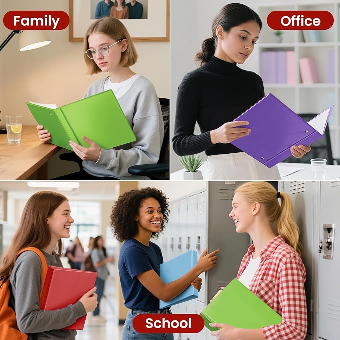 SUNEE 3 Ring Binder 1 Inch D Ring, Clear View Binder Three Ring PVC-Free (Fit 8.5x11 Inches) for School or Office Supplies, Dark Purple, 1 Pack
