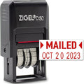 ZIGEL D50 Date Stamp with MAILED - Self Inking Date Stamp - Red