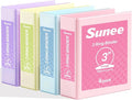 SUNEE 3 Ring Binder 3 Inch 4 Pack, 3" Large Clear View Binders Three Ring PVC-Free (Fit 8.5x11 Inches) for School or Office Supplies, Assorted Pastel