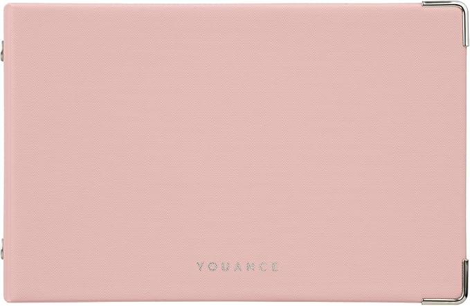 Maruman YOUANCE 5-Ring Binder, Holds 60 Sheets, Mini 3.8"x6", Light Pink | Durable Vinyl Cover, Storage Pocket, Includes 5 Colored 3mm Graph Paper Sheets & Clear Sheet Protector, Made in Japan