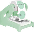 Guermok Thermal Shipping Label Holder for Rolls & Fan-Fold, Fragile Stickers for Shipping, Label Stand Desktop Printer Holder-Home Office Accessory Sticker Dispenser for Holographic (Green)