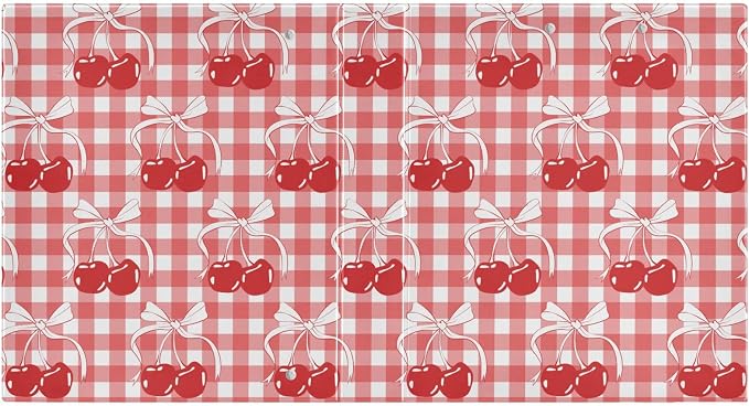 Cherry Bow Tie Ribbon Gingham 1.5 Inch Binders 3 Ring for Letter Size Holds 200 Sheets Notebook Binder with Clipboard for Women or Men