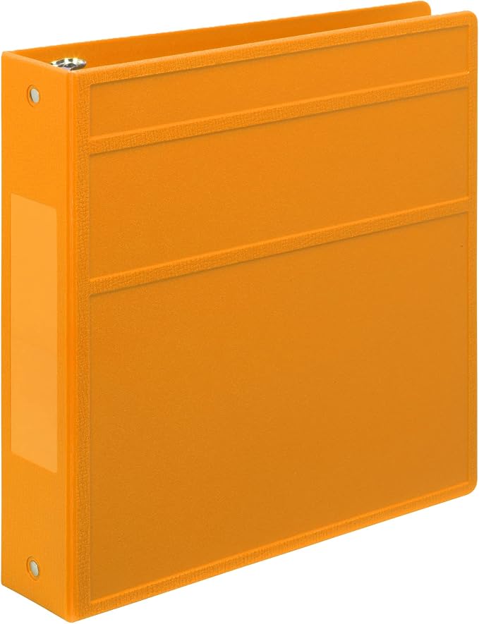 Carstens 2-Inch Heavy Duty 3-Ring Binder - Side Opening, Mango, Durable Plastic, Precision No-Gap Rings, Waterproof Cover, No Pockets, Holds 300 Letter-Sized Sheets, BPA-Free, Made in USA (2836-00-3R)