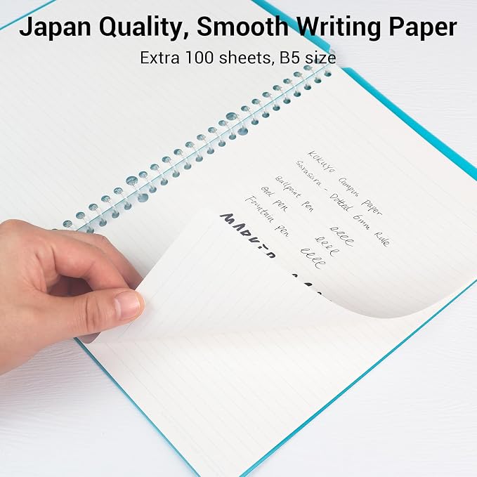 Kokuyo Campus 3 Pack Spiral Binder Notebooks, B5 Refillable Notebooks Smart Ring Binder 25 Sheets Capacity Each, with 100 Sheets 6mm Dot Ruled Filler Paper, Ideal for Work, Study & Journal, Lemon Mix