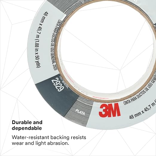 3M General Use Duct Tape 2929, Silver, 1.88 in x 50 yd, 5.5 mil, 1 Roll