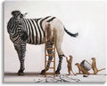 Stupell Industries 'Meerkats Painting Zebra Stripes'| Canvas Art | Stupell Industries | 20 x 16 Inches, Easy to Hang and Sturdy, Made in USA, by Lucia Heffernan