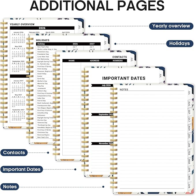 Academic Planner 2026-2027, Jul 2026-Jun 2027 Monthly & Weekly Planner