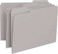Smead Interior File Folder, 1/3-Cut Tab, Letter Size, Gray, 100 per Box, Expandable File Folders for Filing Cabinet