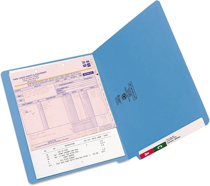 Smead End Tab File Folder, Shelf-Master Reinforced Straight-Cut Tab, Letter Size, Blue, 100 per Box (25010)