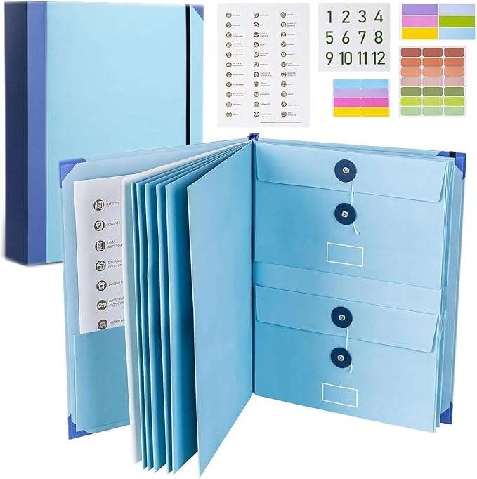 Document Organizer, Emergency Document Organizer - Veleron Life Organizer for Important Papers, Emergency Binder, Birth Certificates, Social Security Cards, Passports, Photos, and Letters
