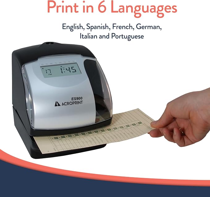 Acroprint ES900 Electronic Payroll Recorder/Time Stamp/Numbering Machine