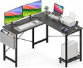 Alpen L Shaped Gaming Desk, Small Computer Desk, 50 Inch Wide Corner Desk, Work from Home Desk, Study Table for Bedrooms, PC Writing Table with Storage and Reversible Shelf, Classic Black