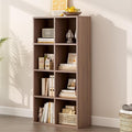 8-Cube Storage Shelf Bookcase, Walnut | Wooden 4-Tier Open Bookshelf, Fits 11×11" Bins, Vertical or Horizontal Use, Full Back Panels, For Home Office