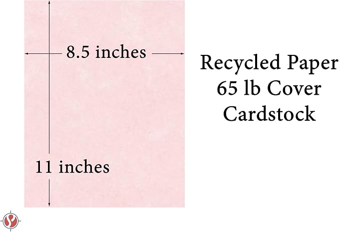 Ice Pink Stationery Parchment Recycled Paper | 65Lb Cover Cardstock | 8.5” x 11” Inches | 50 Sheets Per Pack