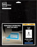 Avery White Asset Tag Labels, 3-3/4" x 2", Destructible Laser Printable Tags, 64 Waterproof Labels (60539)