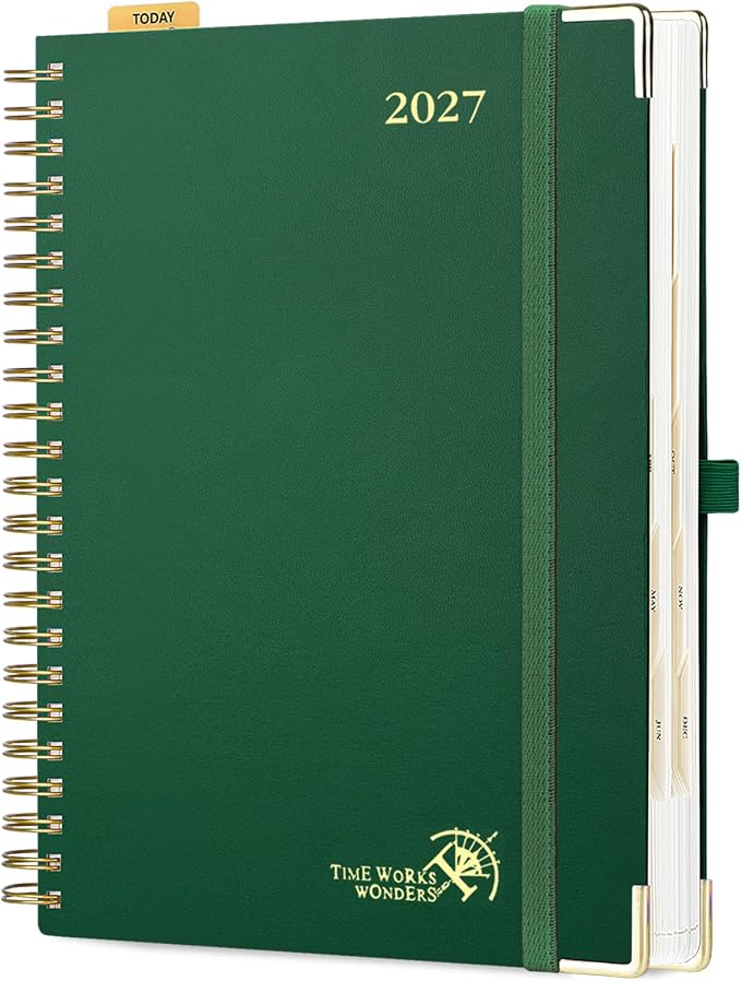 POPRUN 2027 Daily Planner One Page Per Day, Large 8.5" x 12" Calendar Book