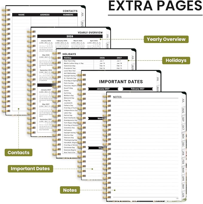ZOTIA Academic Planner 2026-2027, Monthly & Weekly Jul 2026-Jun 2027 | Wildwood Fox, 6.3" x 8.5" Calendar Planner for Women, Hardcover Pretty Organizer for Women, School Office Home Supplies