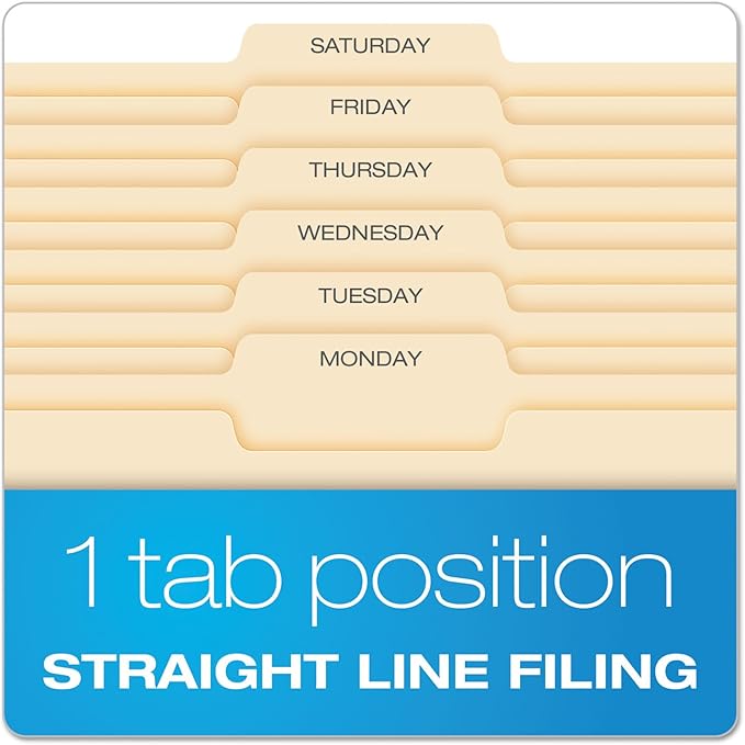 Pendaflex File Folders, Letter Size, Manila, 1/3 Cut, 100/BX (752 1/3-2)