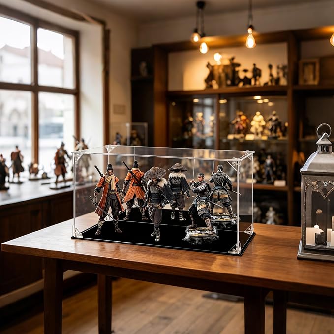Display Case for Collectibles Assemble Clear Acrylic Box Alternative Glass Case for Display Action Figures Home Storage Organizing Toys (Internal dim 15.3X7.5X7 inch)